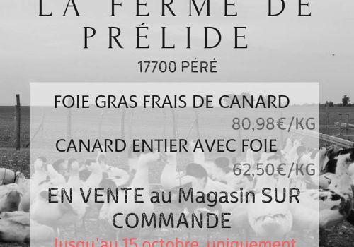 Foie gras frais et canard gras entier
